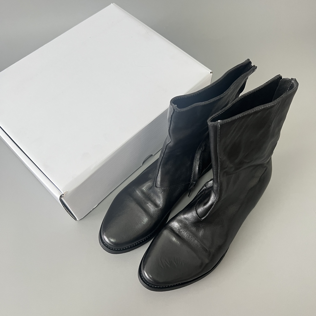 GUlDI 德比 尖头 皮鞋 休闲鞋 男鞋 靴子 黑色 拉链 CCP