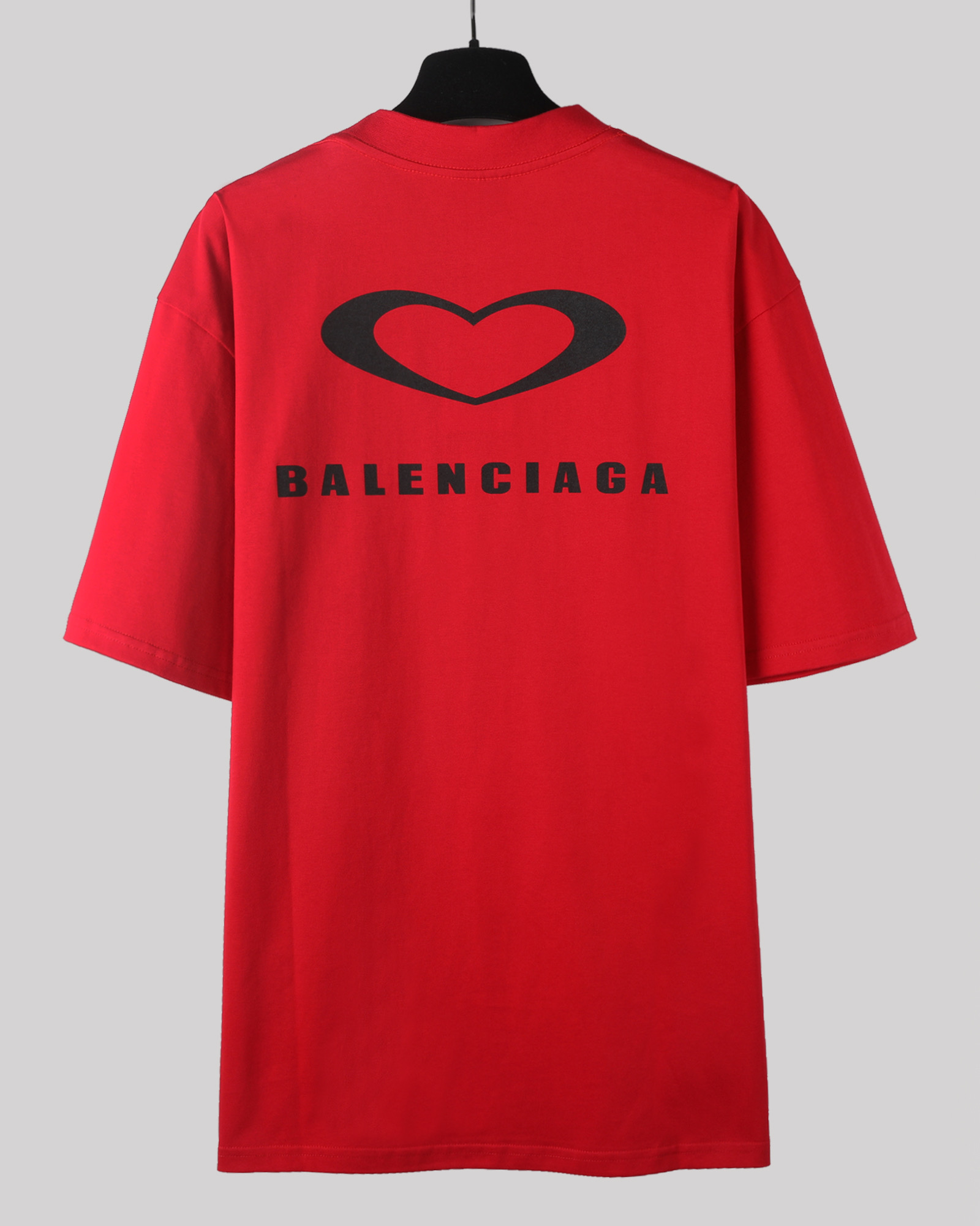 Balenciaga 巴黎世家 25七夕情人节  印花短袖 T恤 圆领 短款 夏季 红色A5 764235TSVX76400