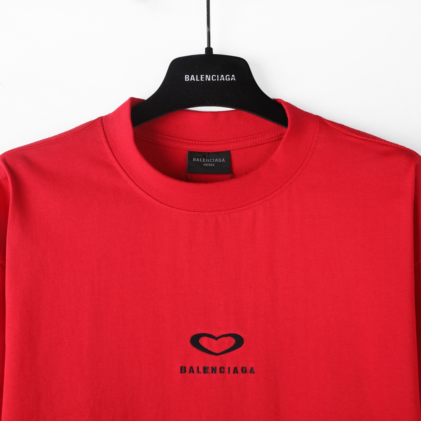 Balenciaga 巴黎世家 25七夕情人节  印花短袖 T恤 圆领 短款 夏季 红色A5 764235TSVX76400