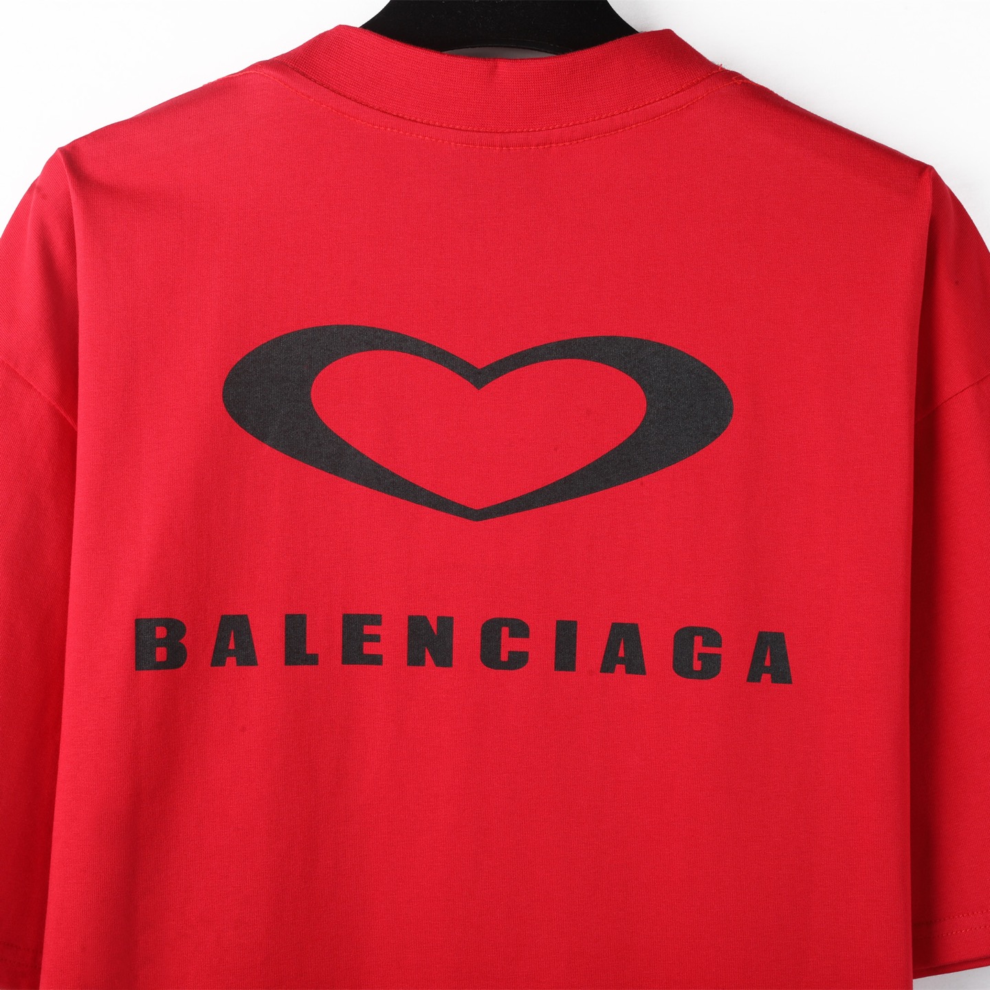 Balenciaga 巴黎世家 25七夕情人节  印花短袖 T恤 圆领 短款 夏季 红色A5 764235TSVX76400