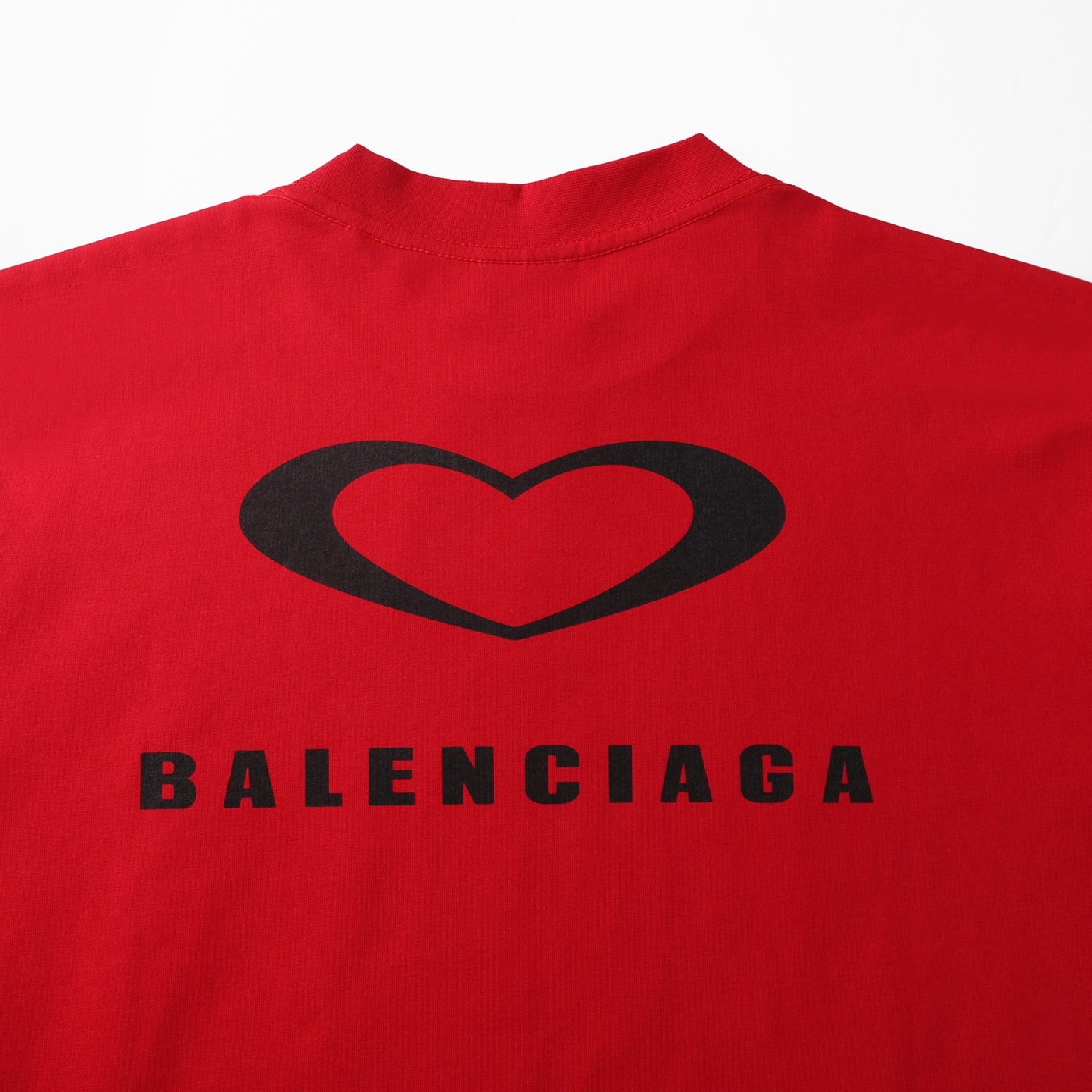 Balenciaga 巴黎世家 25七夕情人节  印花短袖 T恤 圆领 短款 夏季 红色A5 764235TSVX76400