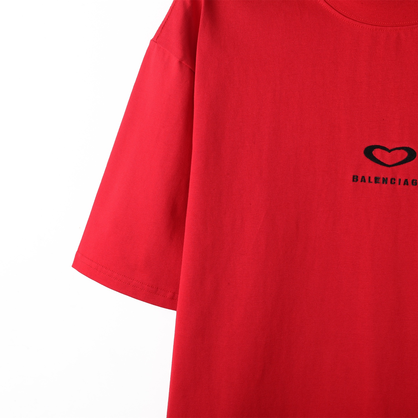 Balenciaga 巴黎世家 25七夕情人节  印花短袖 T恤 圆领 短款 夏季 红色A5 764235TSVX76400