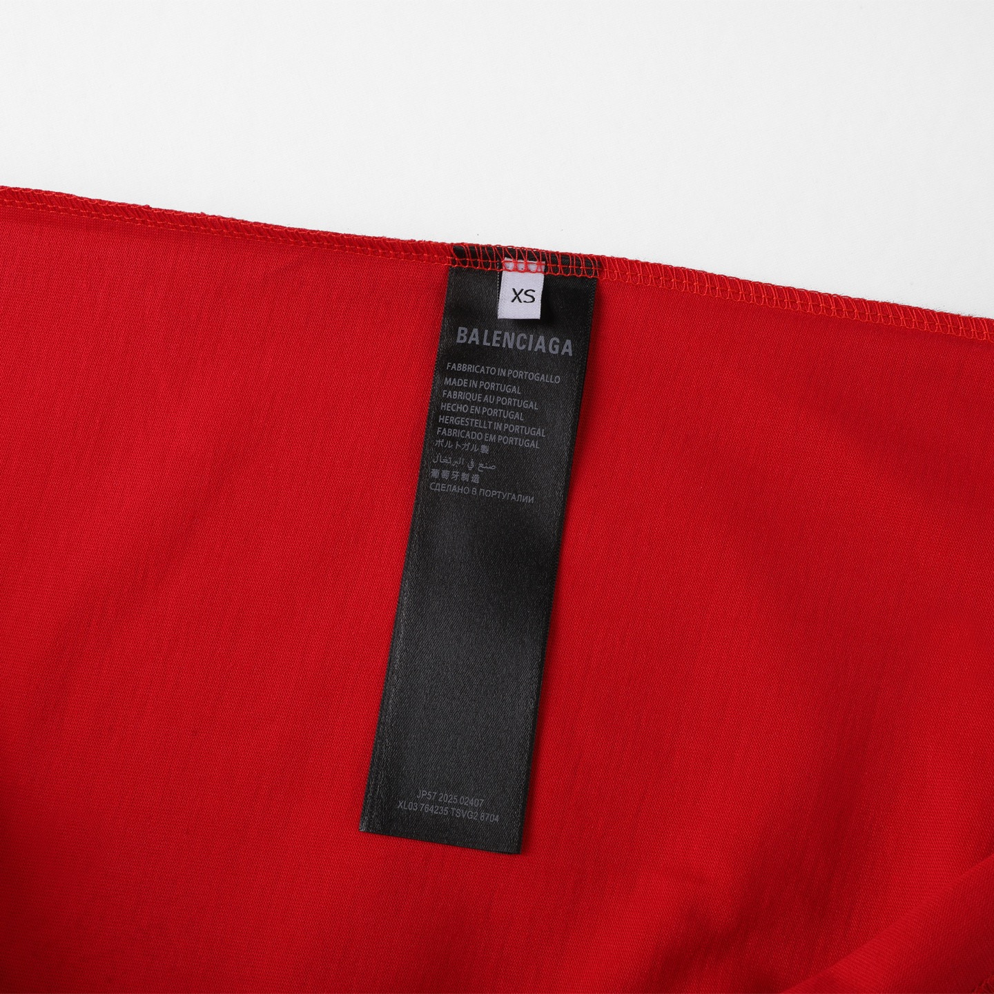 Balenciaga 巴黎世家 25七夕情人节  印花短袖 T恤 圆领 短款 夏季 红色A5 764235TSVX76400