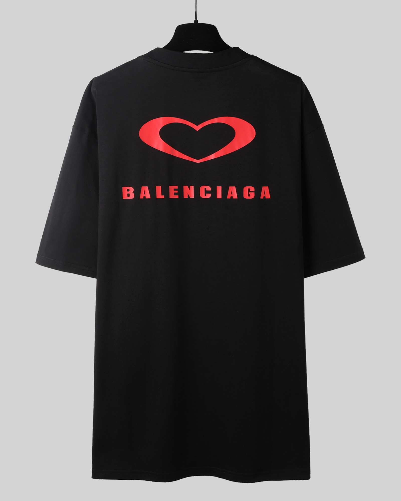 Balenciaga 巴黎世家 25七夕情人节  印花短袖 T恤 圆领 短款 夏季 黑色A5 764235TSVX71000