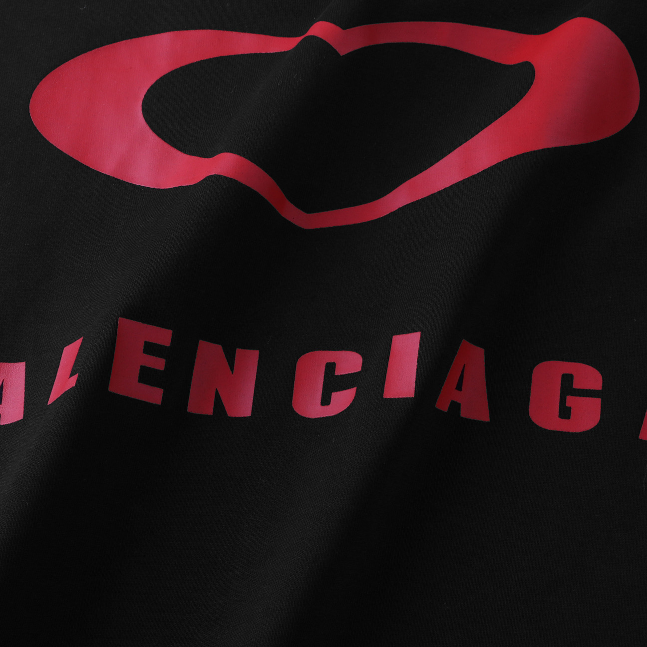 Balenciaga 巴黎世家 25七夕情人节  印花短袖 T恤 圆领 短款 夏季 黑色A5 764235TSVX71000