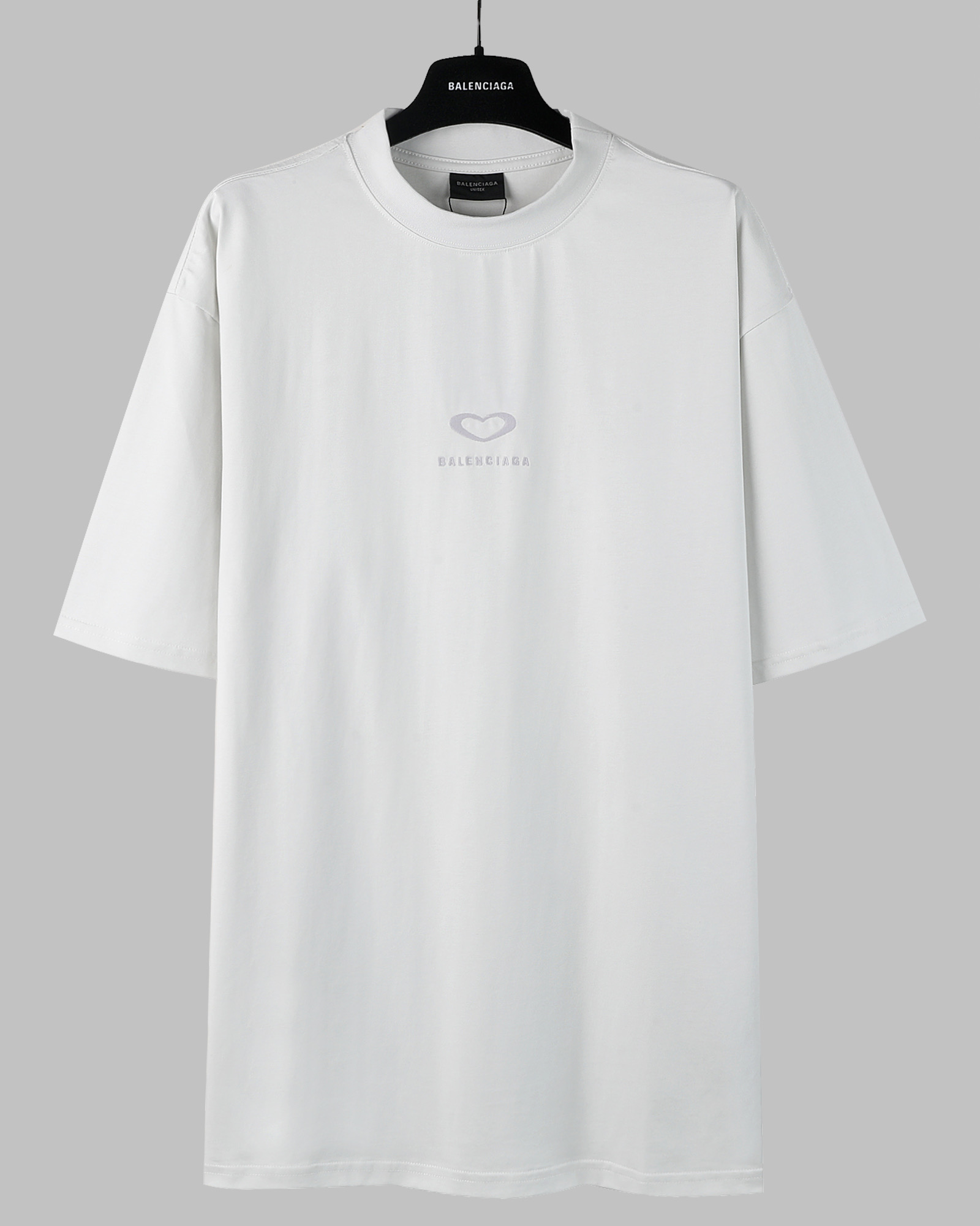 Balenciaga 巴黎世家 25七夕情人节  印花短袖 T恤 圆领 短款 夏季 白色A5 764235TSVX79012