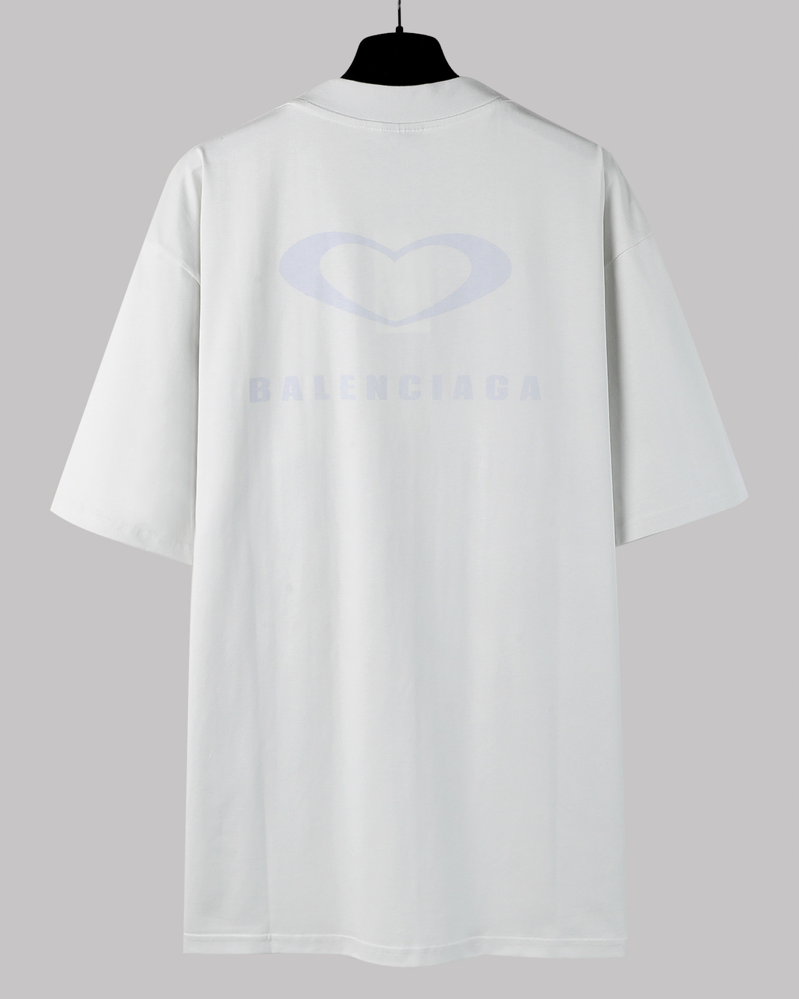 Balenciaga 巴黎世家 25七夕情人节  印花短袖 T恤 圆领 短款 夏季 白色A5 764235TSVX79012