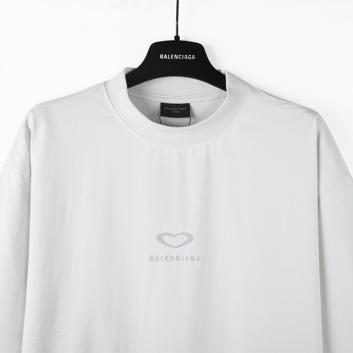 Balenciaga 巴黎世家 25七夕情人节  印花短袖 T恤 圆领 短款 夏季 白色A5 764235TSVX79012