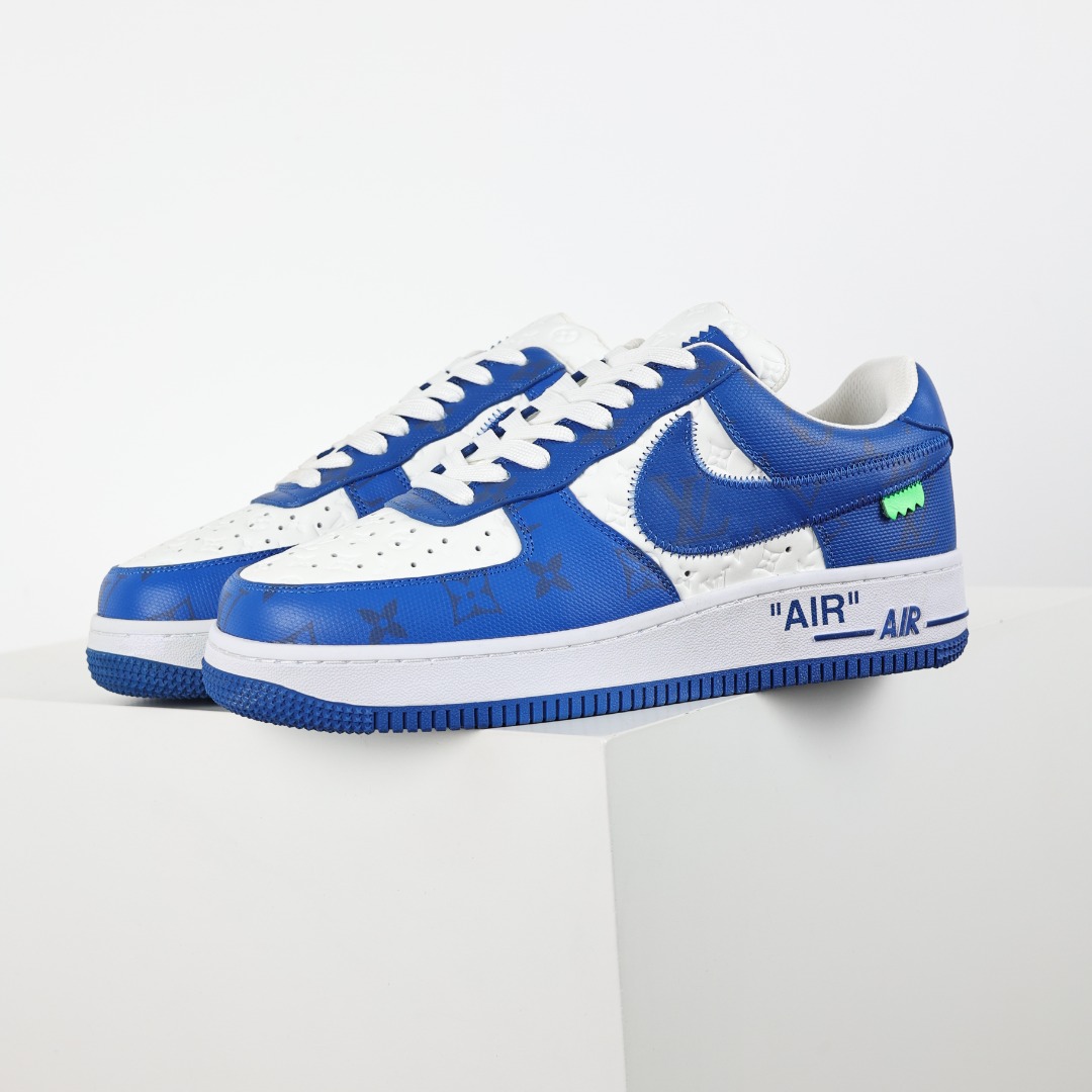 原盒版 帶配件 Louis Vuitton  Air Force 1 Low  LV 空军 低筒  休闲鞋 运动鞋 板鞋 男鞋 女鞋 蓝白 1A9VAO