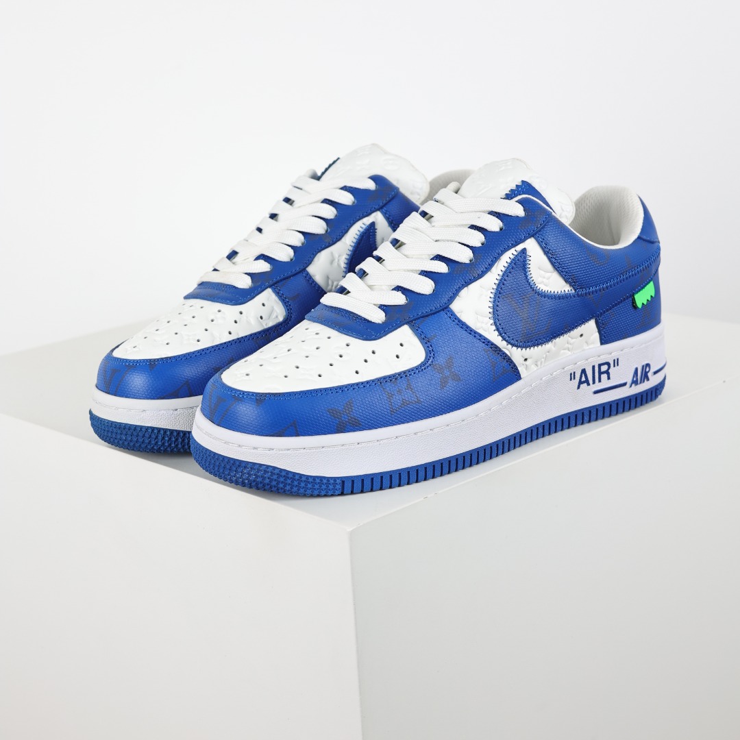 原盒版 帶配件 Louis Vuitton  Air Force 1 Low  LV 空军 低筒  休闲鞋 运动鞋 板鞋 男鞋 女鞋 蓝白 1A9VAO