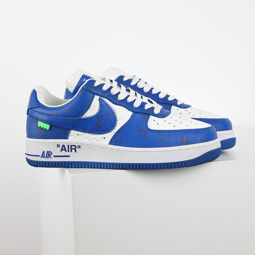 原盒版 帶配件 Louis Vuitton  Air Force 1 Low  LV 空军 低筒  休闲鞋 运动鞋 板鞋 男鞋 女鞋 蓝白 1A9VAO