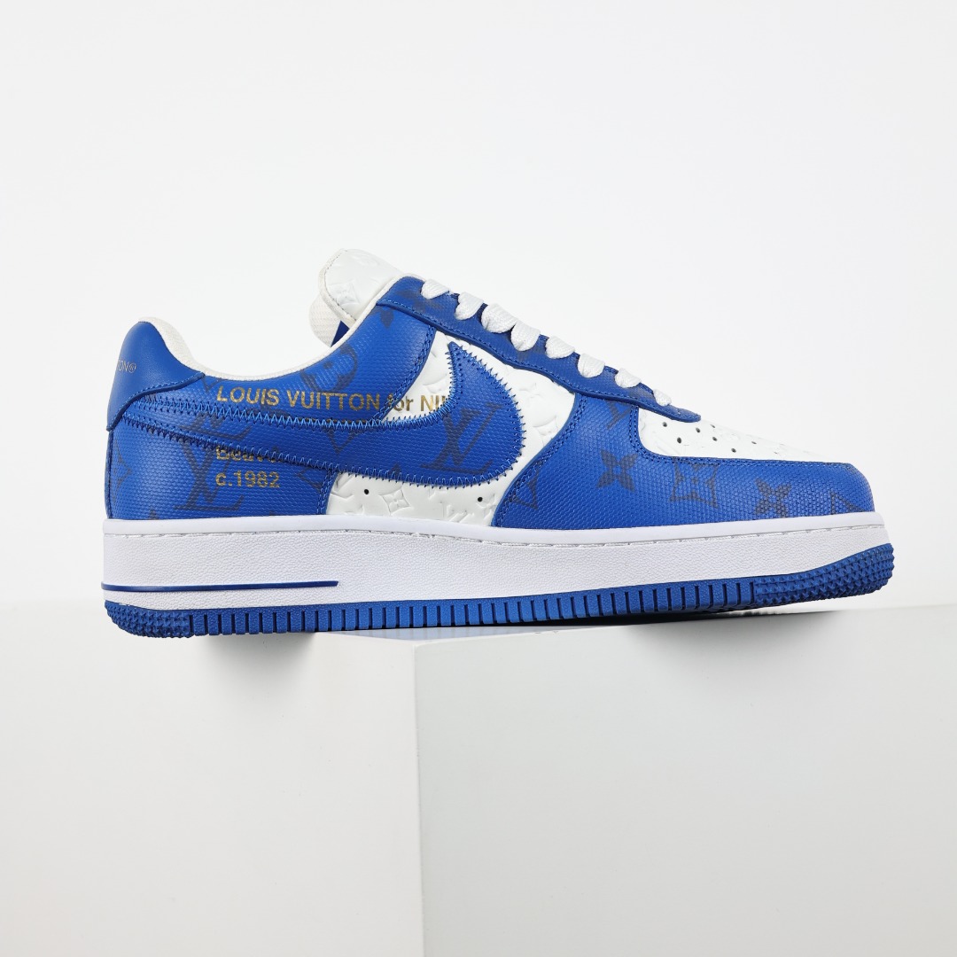 原盒版 帶配件 Louis Vuitton  Air Force 1 Low  LV 空军 低筒  休闲鞋 运动鞋 板鞋 男鞋 女鞋 蓝白 1A9VAO