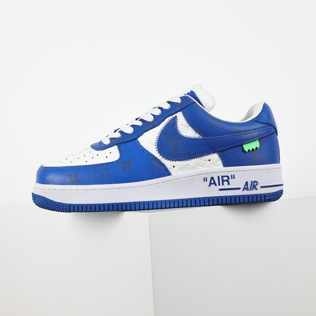 原盒版 帶配件 Louis Vuitton  Air Force 1 Low  LV 空军 低筒  休闲鞋 运动鞋 板鞋 男鞋 女鞋 蓝白 1A9VAO