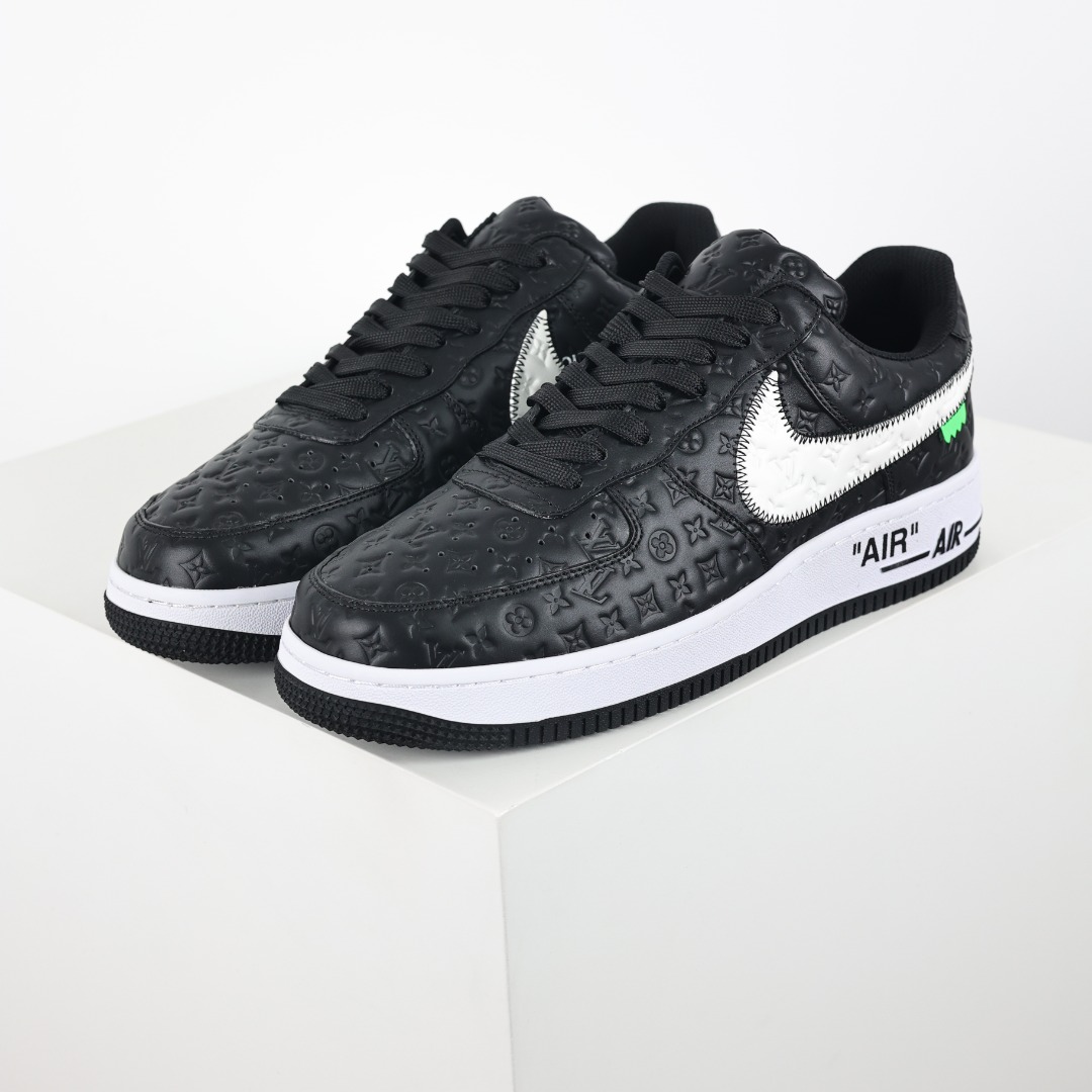 原盒版 帶配件 Louis Vuitton  Air Force 1 Low  LV 空军 低筒  休闲鞋 运动鞋 板鞋 男鞋 女鞋 黑白压印