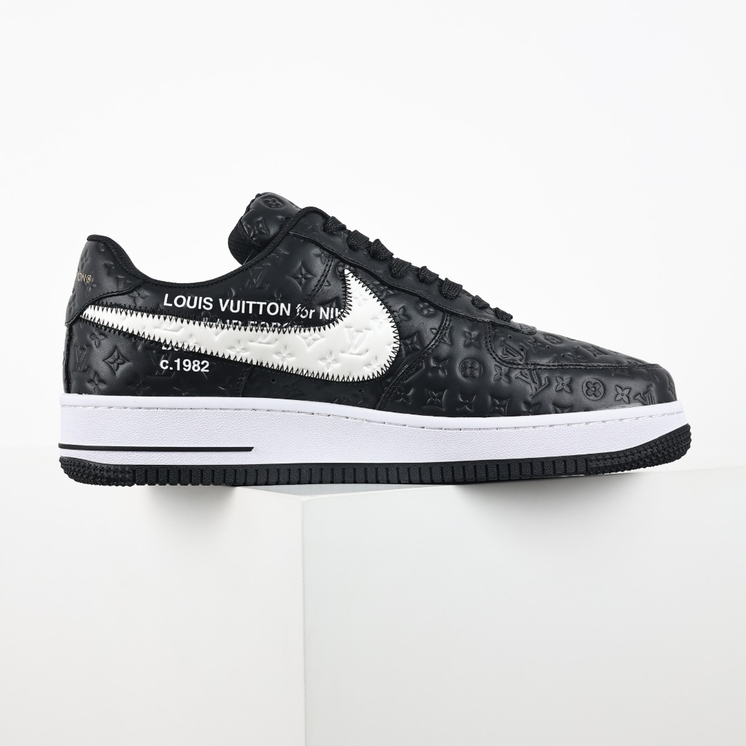 原盒版 帶配件 Louis Vuitton  Air Force 1 Low  LV 空军 低筒  休闲鞋 运动鞋 板鞋 男鞋 女鞋 黑白压印