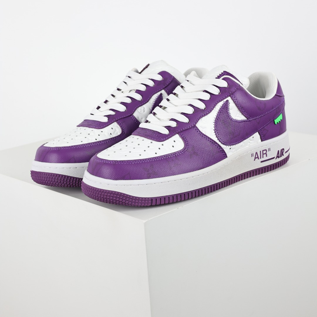 原盒版 帶配件 Louis Vuitton  Air Force 1 Low  LV 空军 低筒  休闲鞋 运动鞋 板鞋 男鞋 女鞋 白紫