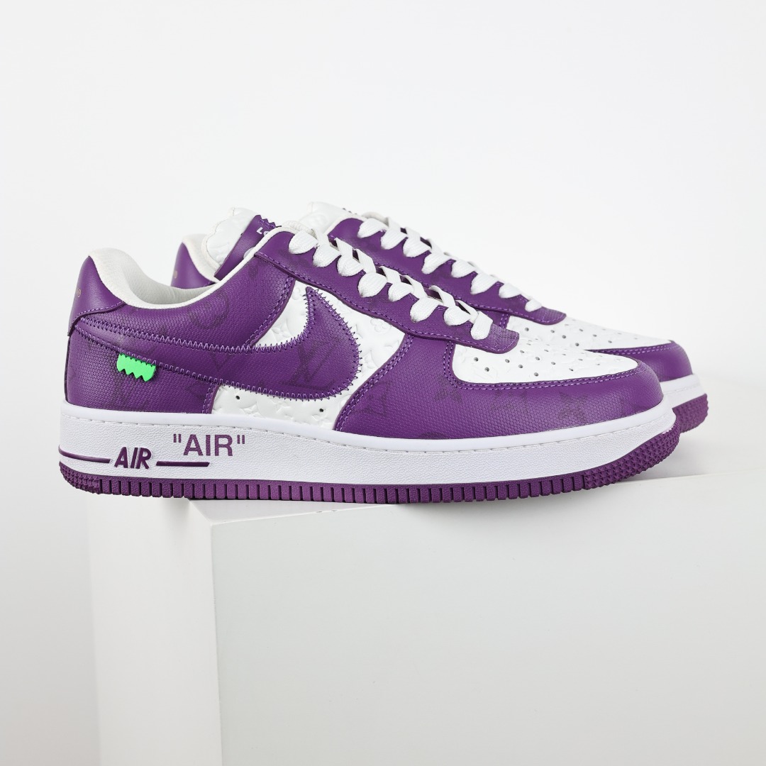 原盒版 帶配件 Louis Vuitton  Air Force 1 Low  LV 空军 低筒  休闲鞋 运动鞋 板鞋 男鞋 女鞋 白紫