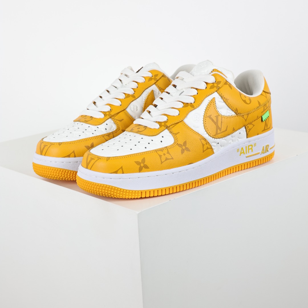 原盒版 帶配件 Louis Vuitton  Air Force 1 Low  LV 空军 低筒  休闲鞋 运动鞋 板鞋 男鞋 女鞋 白黄