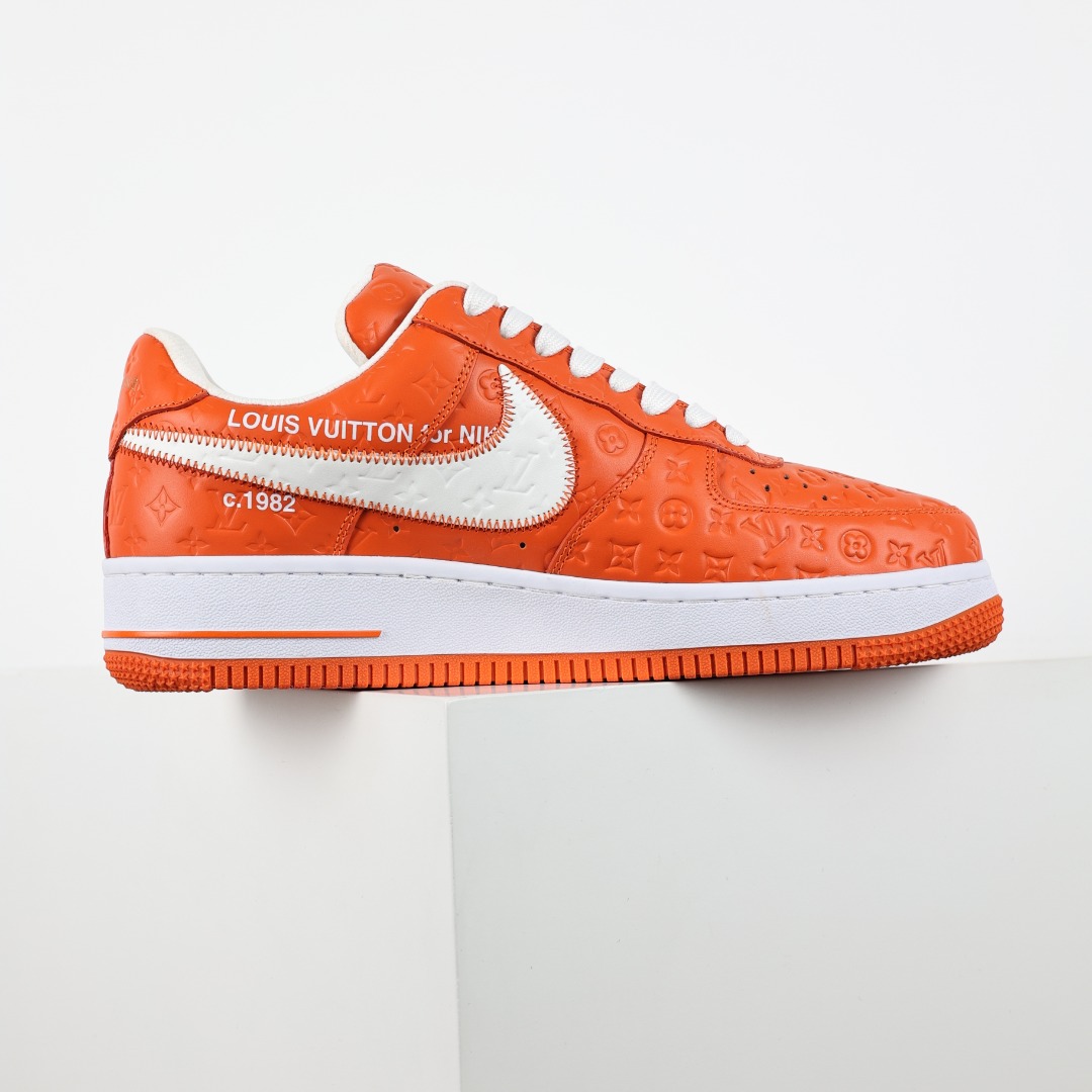 原盒版 帶配件 Louis Vuitton  Air Force 1 Low  LV 空军 低筒  休闲鞋 运动鞋 板鞋 男鞋 女鞋 白橙