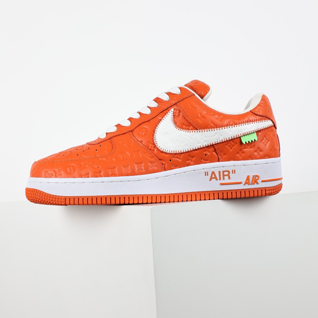 原盒版 帶配件 Louis Vuitton  Air Force 1 Low  LV 空军 低筒  休闲鞋 运动鞋 板鞋 男鞋 女鞋 白橙