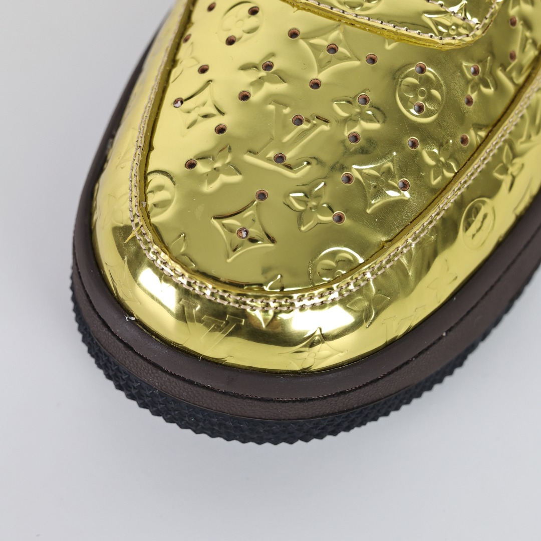原盒版 帶配件 Louis Vuitton  Air Force 1 Low  LV 空军 低筒  休闲鞋 运动鞋 板鞋 男鞋 女鞋 金色 1A9VG0