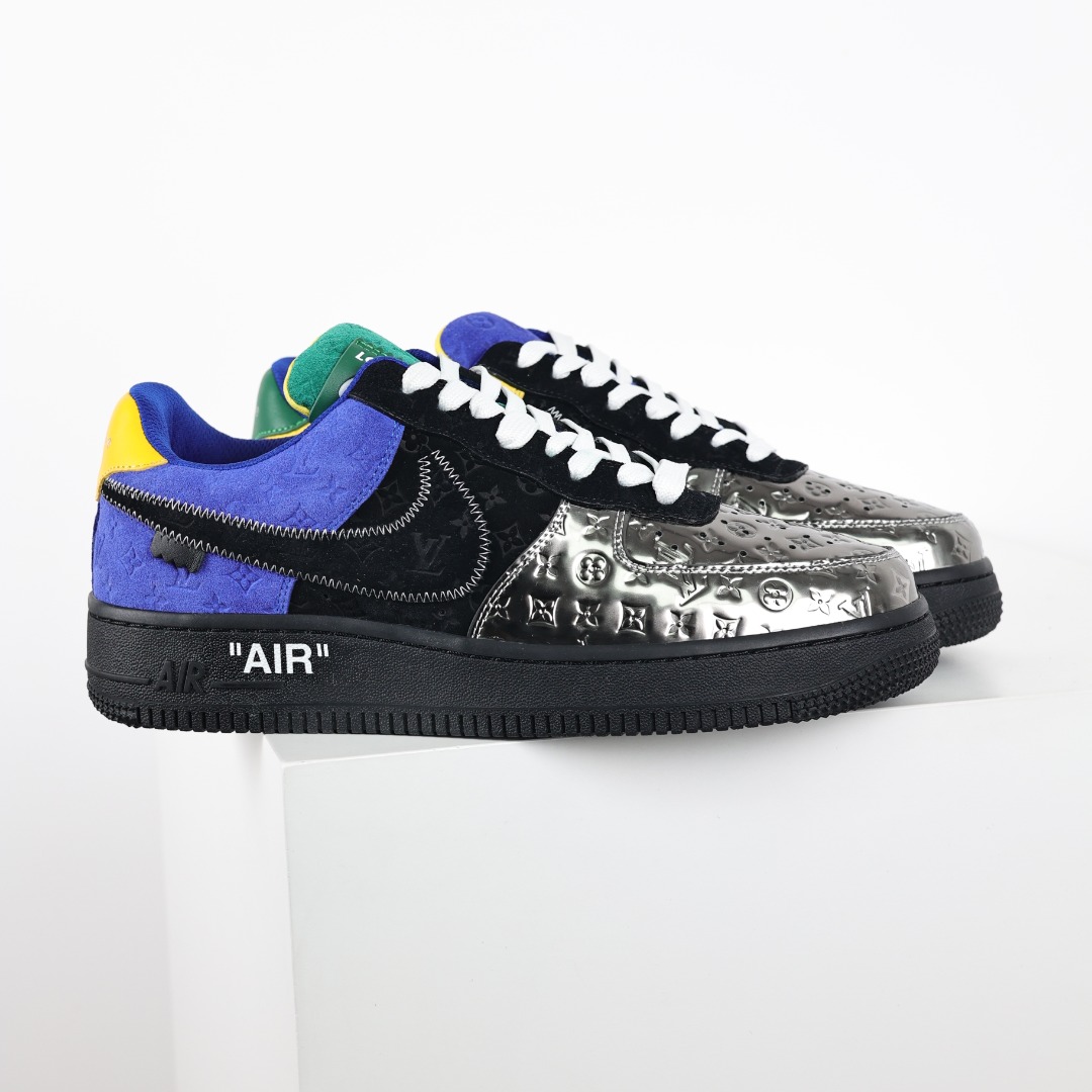 原盒版 帶配件 Louis Vuitton  Air Force 1 Low  LV 空军 低筒  休闲鞋 运动鞋 板鞋 男鞋 女鞋 黑黄银 1A9VCH