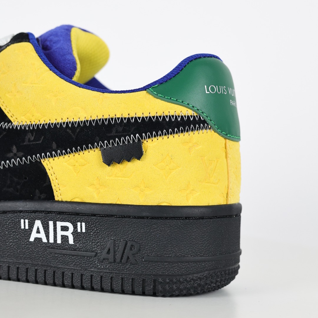 原盒版 帶配件 Louis Vuitton  Air Force 1 Low  LV 空军 低筒  休闲鞋 运动鞋 板鞋 男鞋 女鞋 黑黄银 1A9VCH