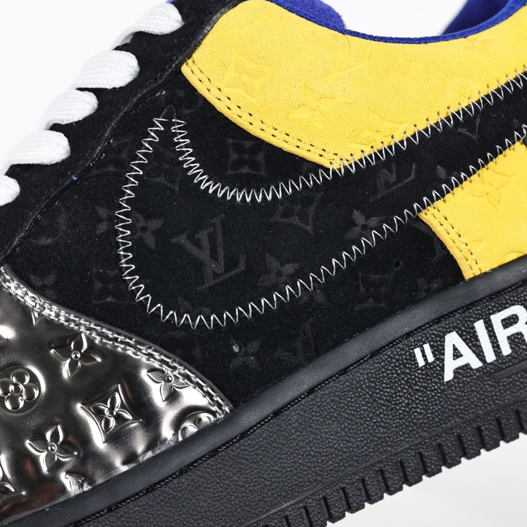 原盒版 帶配件 Louis Vuitton  Air Force 1 Low  LV 空军 低筒  休闲鞋 运动鞋 板鞋 男鞋 女鞋 黑黄银 1A9VCH