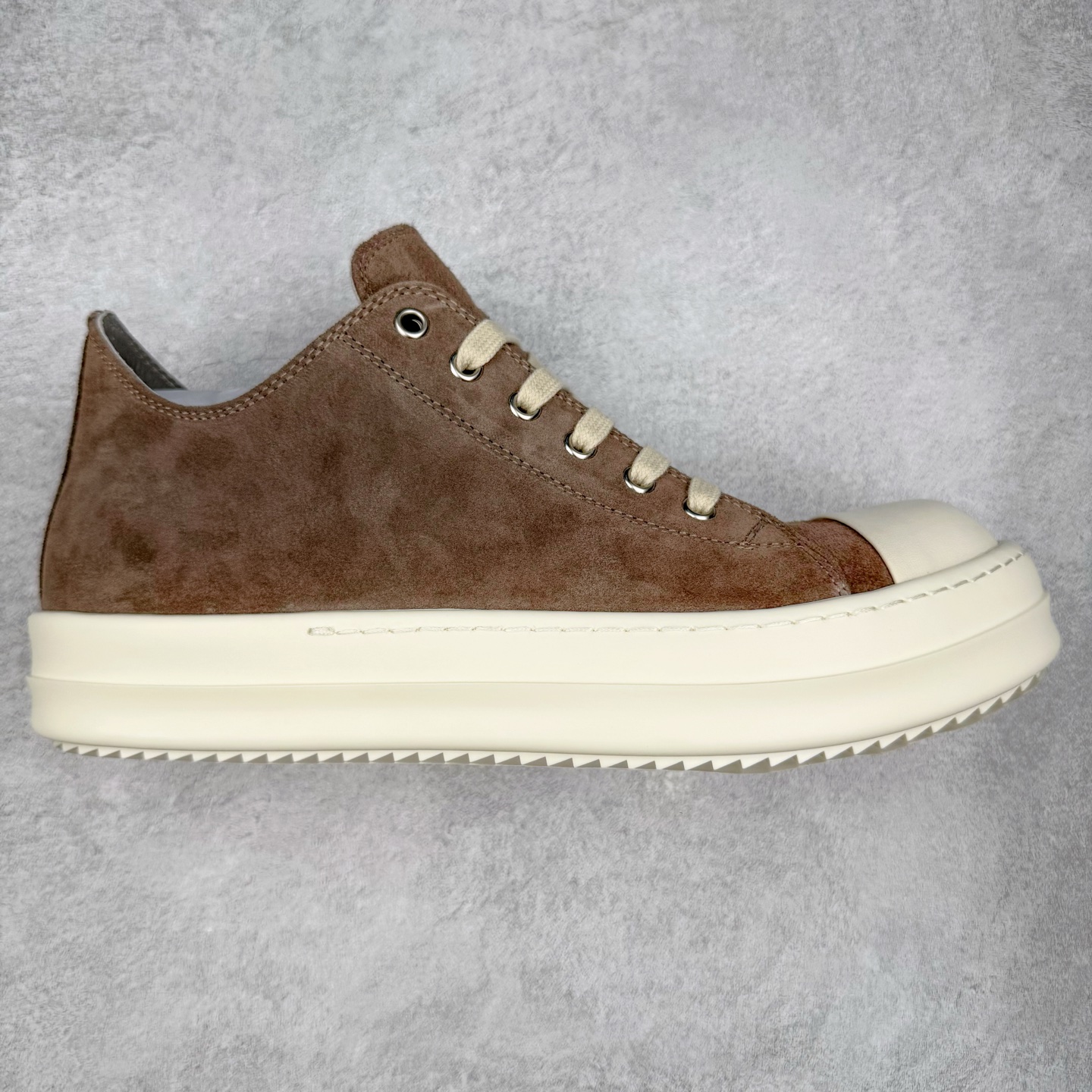 RICK OWENS DRKSHDW  RO 圆头 低筒  板鞋 休闲鞋 波鞋 男鞋 女鞋 麂皮 红棕色 DU01D1802SCF-5411