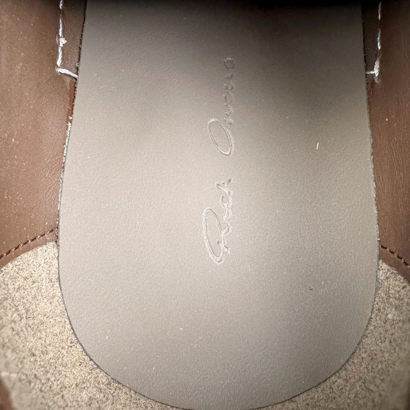 RICK OWENS DRKSHDW  RO 侵权 圆头 低筒  板鞋 休闲鞋 波鞋 男鞋 女鞋 疯马皮 棕色 RU02C7897LWNLVS-411