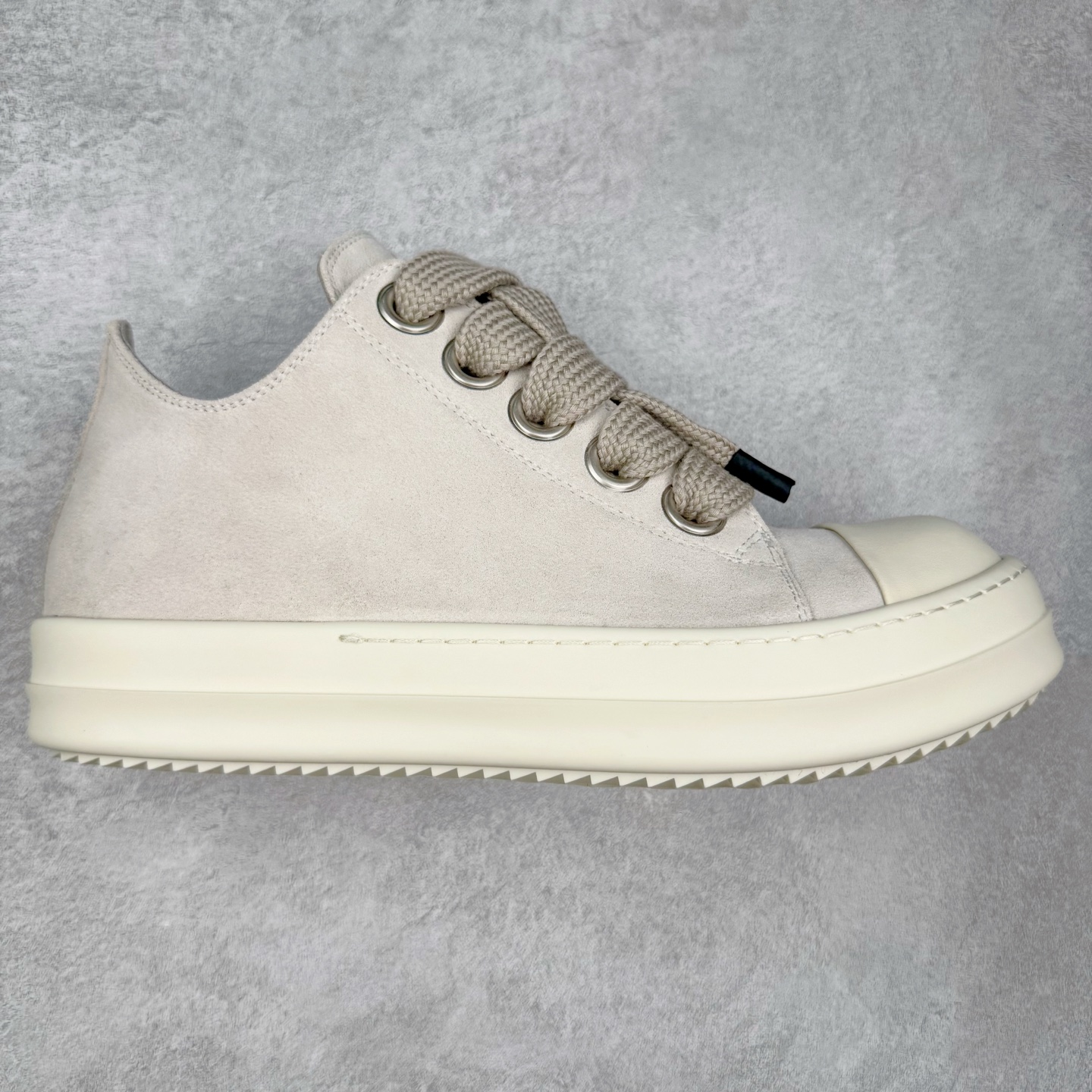 RICK OWENS DRKSHDW RO 五孔粗鞋带 圆头 低筒  板鞋 休闲鞋 波鞋 男鞋 女鞋 暗灰色 RP01E7883LVSW24-111