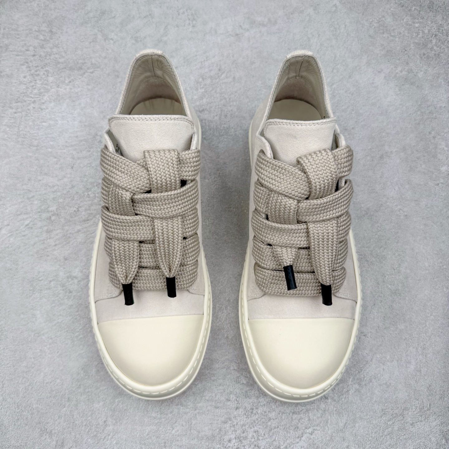 RICK OWENS DRKSHDW RO 五孔粗鞋带 圆头 低筒  板鞋 休闲鞋 波鞋 男鞋 女鞋 暗灰色 RP01E7883LVSW24-111