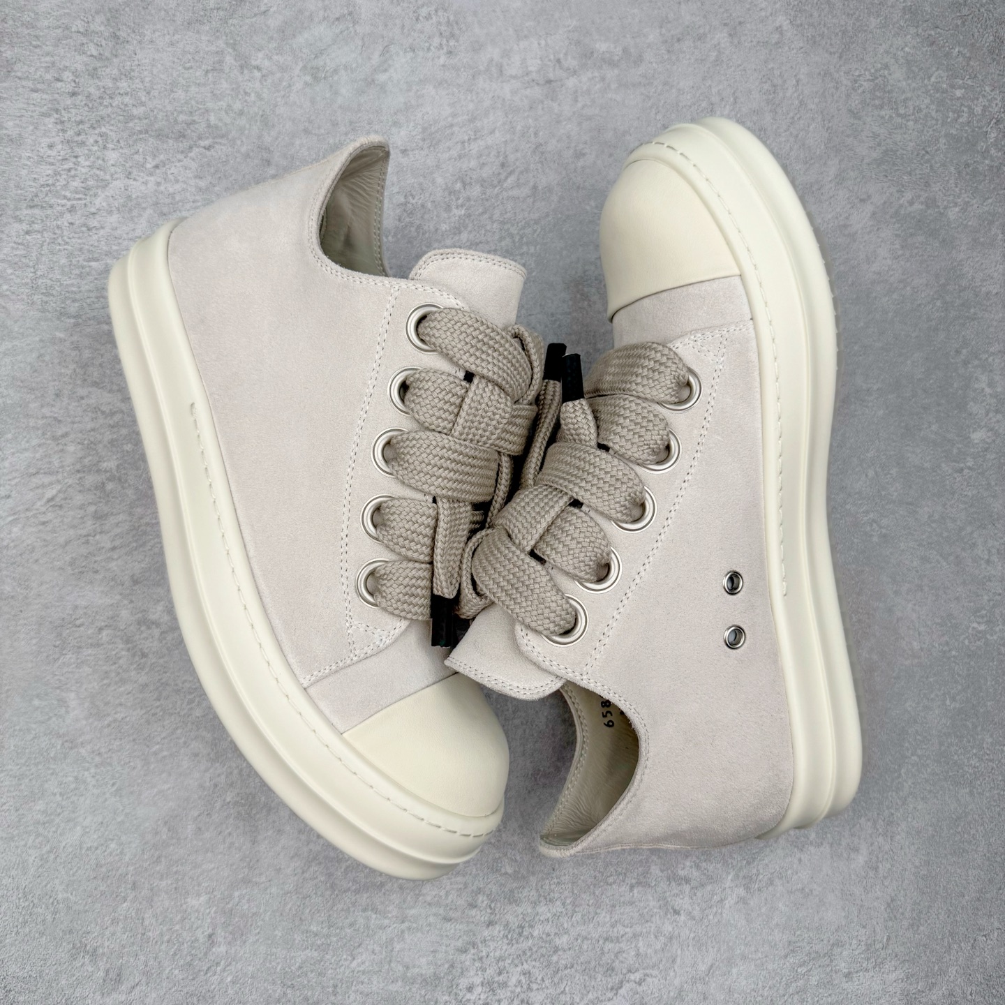 RICK OWENS DRKSHDW RO 五孔粗鞋带 圆头 低筒  板鞋 休闲鞋 波鞋 男鞋 女鞋 暗灰色 RP01E7883LVSW24-111