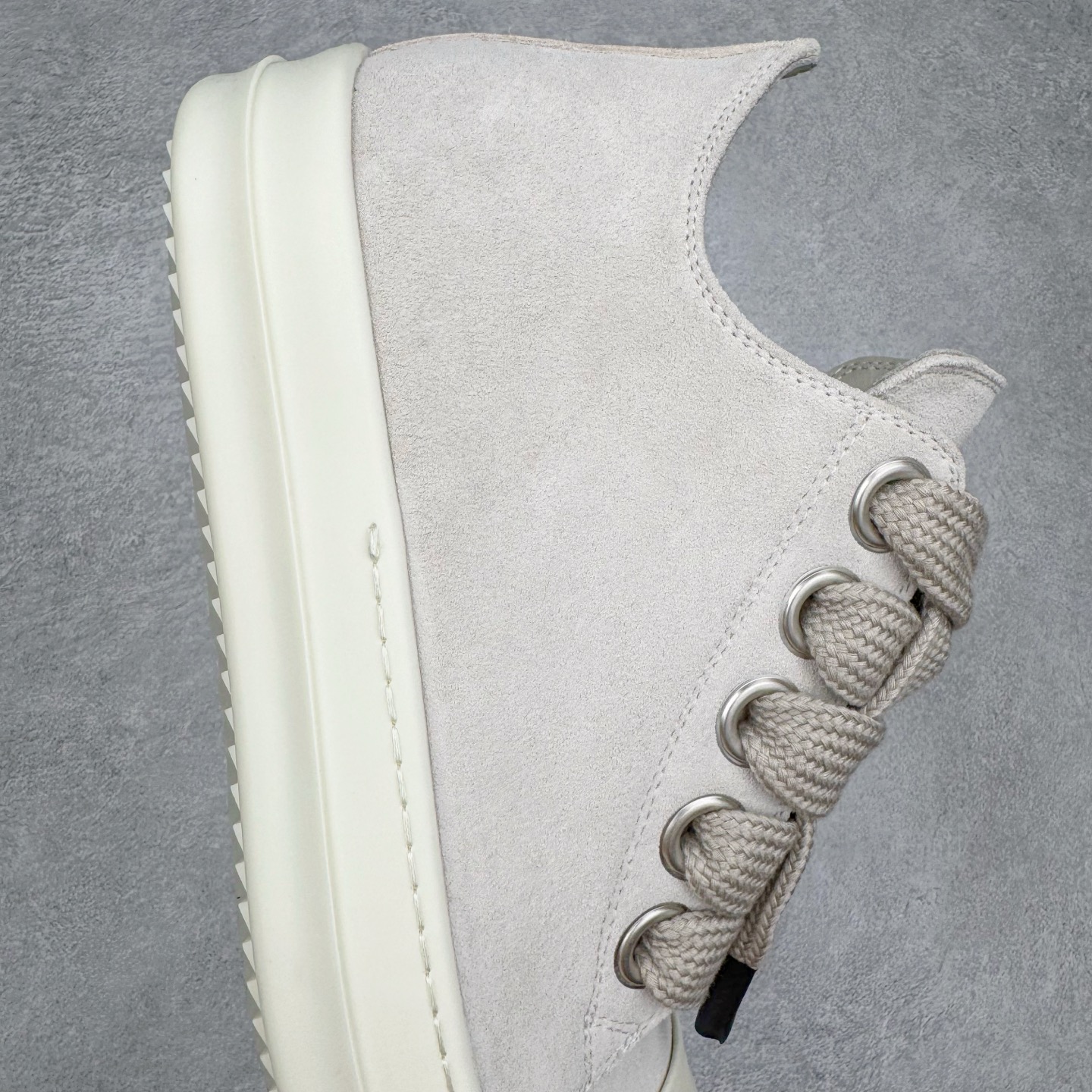 RICK OWENS DRKSHDW RO 五孔粗鞋带 圆头 低筒  板鞋 休闲鞋 波鞋 男鞋 女鞋 暗灰色 RP01E7883LVSW24-111