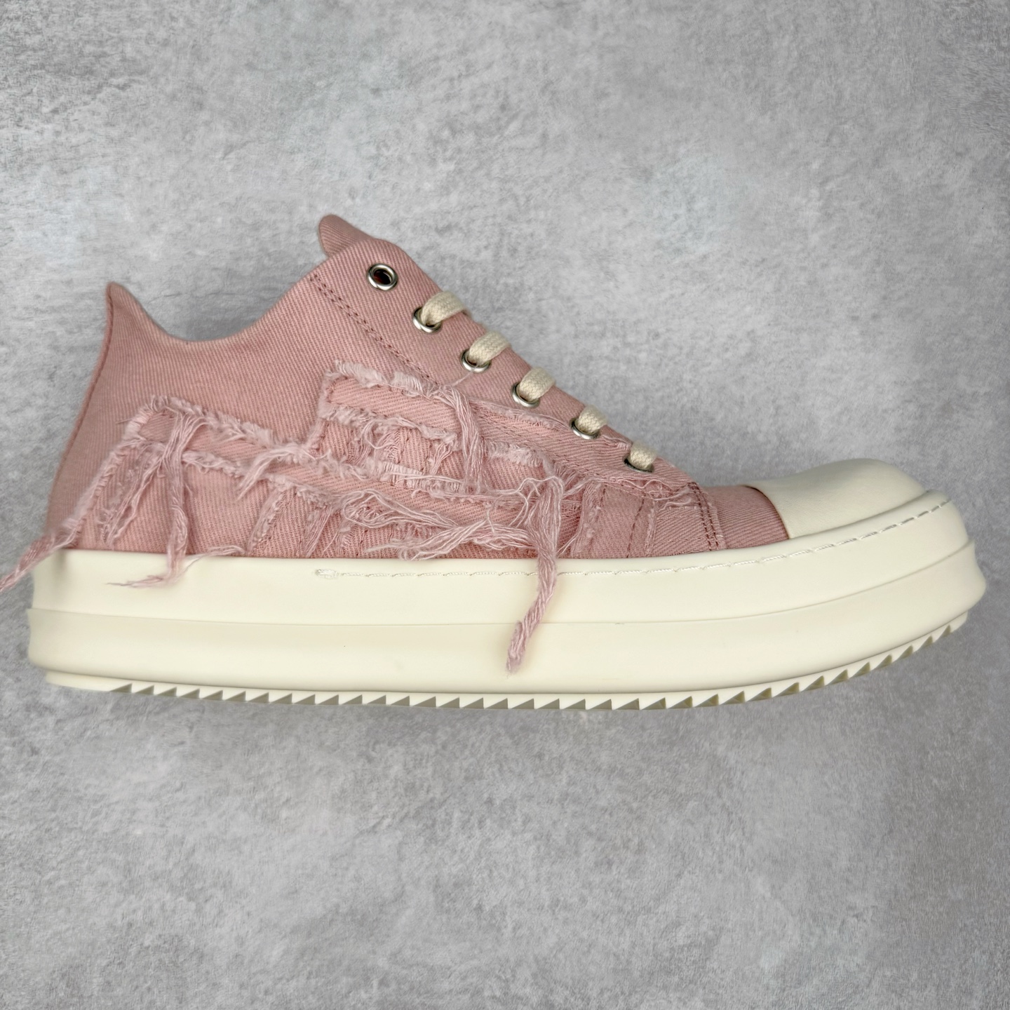 RICK OWENS DRKSHDW RO 破布 圆头 低筒  板鞋 休闲鞋 波鞋 男鞋 女鞋 粉色 DU01C6809SLASH-6311