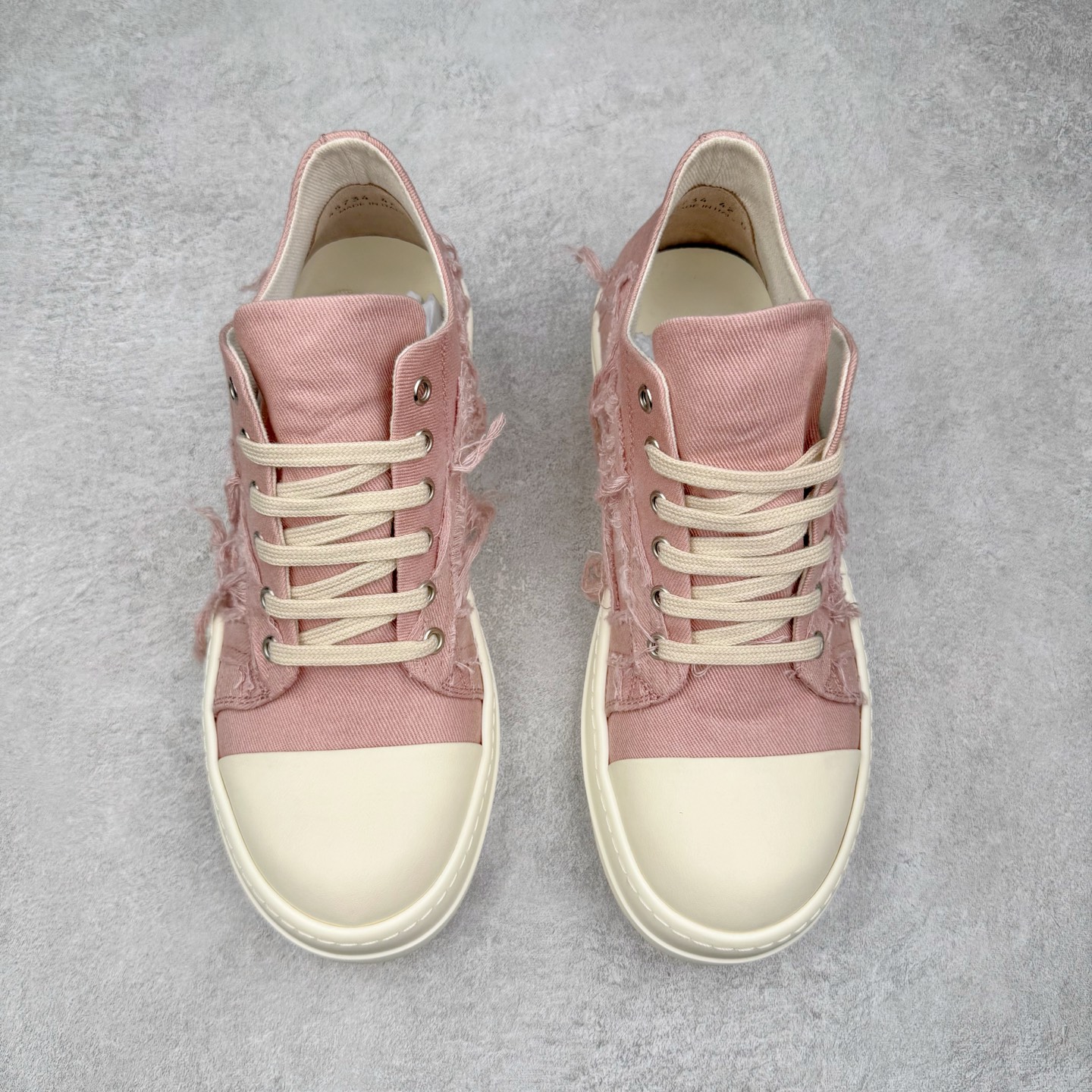 RICK OWENS DRKSHDW RO 破布 圆头 低筒  板鞋 休闲鞋 波鞋 男鞋 女鞋 粉色 DU01C6809SLASH-6311