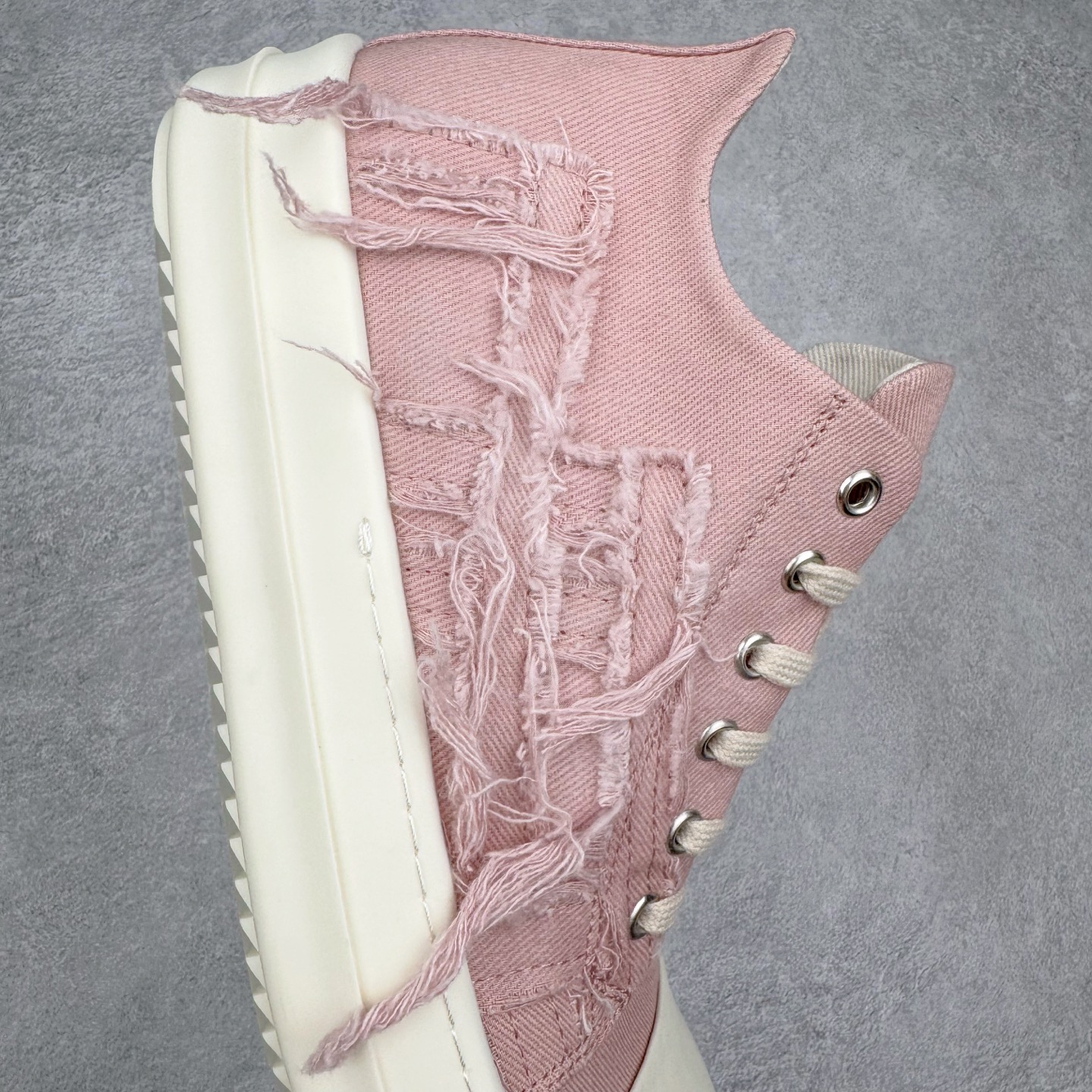 RICK OWENS DRKSHDW RO 破布 圆头 低筒  板鞋 休闲鞋 波鞋 男鞋 女鞋 粉色 DU01C6809SLASH-6311