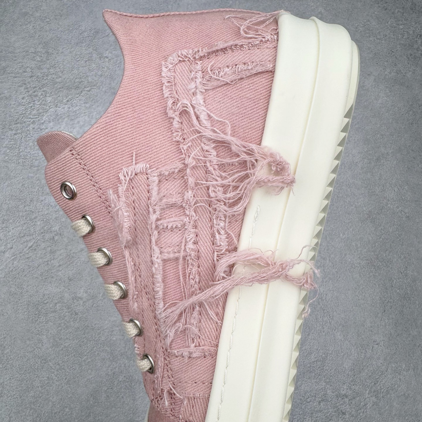 RICK OWENS DRKSHDW RO 破布 圆头 低筒  板鞋 休闲鞋 波鞋 男鞋 女鞋 粉色 DU01C6809SLASH-6311