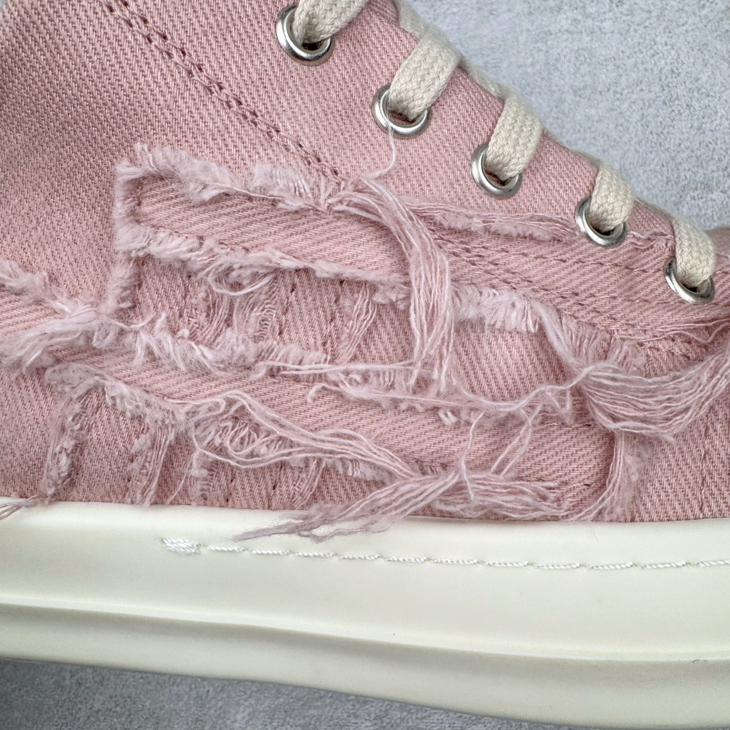 RICK OWENS DRKSHDW RO 破布 圆头 低筒  板鞋 休闲鞋 波鞋 男鞋 女鞋 粉色 DU01C6809SLASH-6311