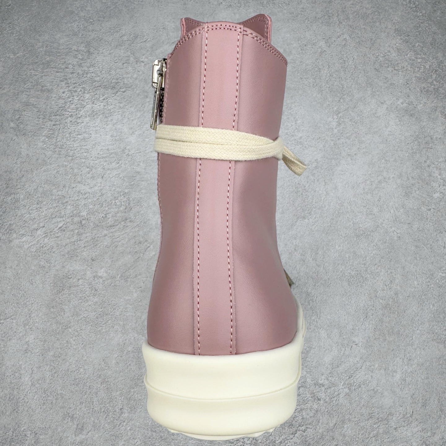 RICK OWENS DRKSHDW RO 圆头 高筒  板鞋 休闲鞋 波鞋 男鞋 女鞋 帆布 粉色 皮拉链 RU01D3890LCO-6311