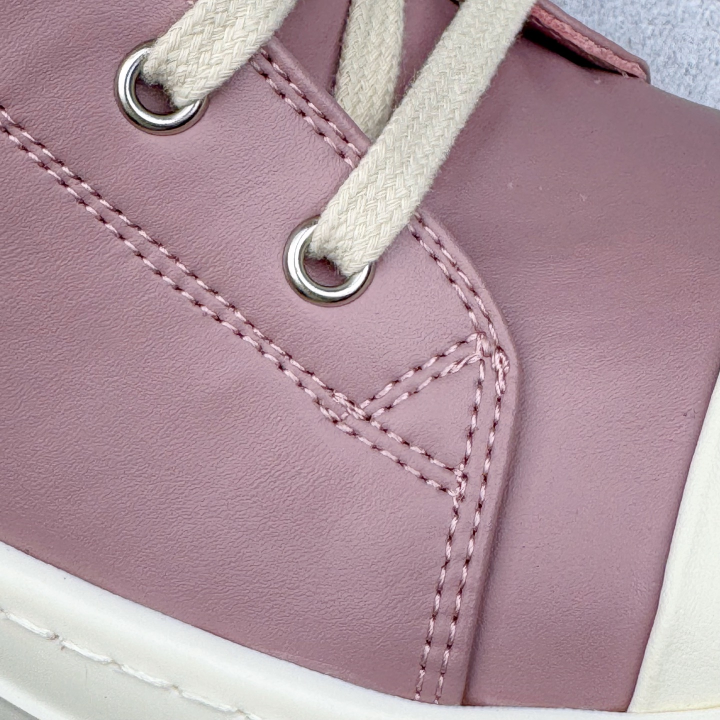 RICK OWENS DRKSHDW RO 圆头 高筒  板鞋 休闲鞋 波鞋 男鞋 女鞋 帆布 粉色 皮拉链 RU01D3890LCO-6311