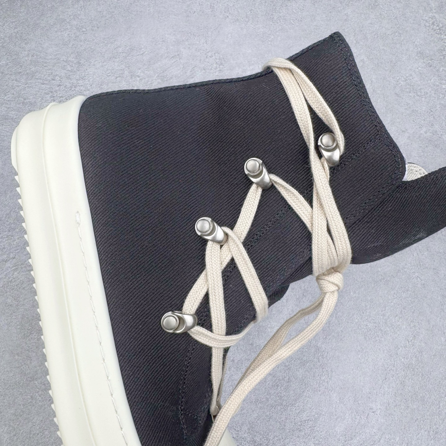 RICK OWENS DRKSHDW RO 圆头 高筒  板鞋 休闲鞋 波鞋 男鞋 女鞋 帆布 黑色 帆布拉链 DU02D2805DO-9811