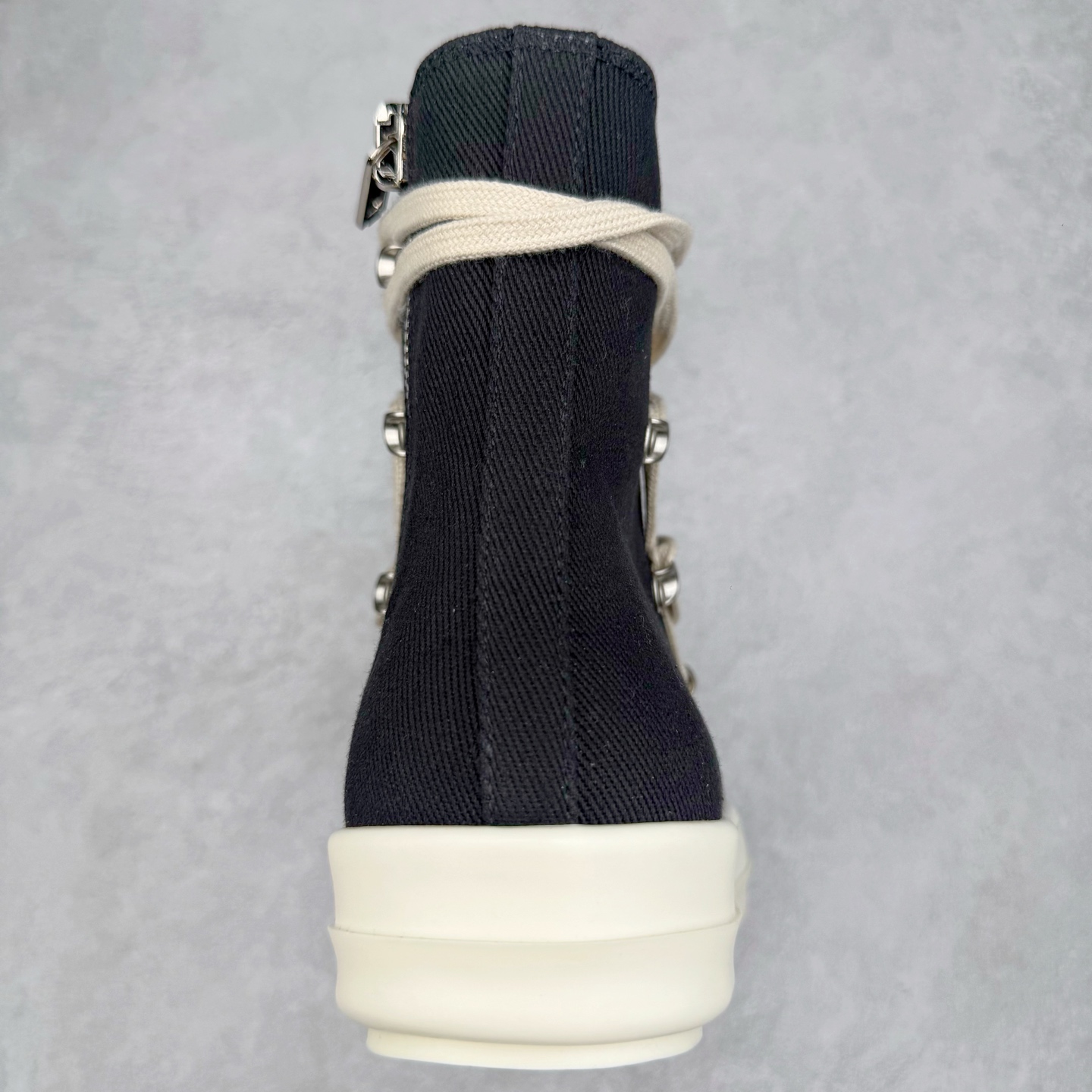 RICK OWENS DRKSHDW RO 圆头 高筒  板鞋 休闲鞋 波鞋 男鞋 女鞋 帆布 黑色 帆布拉链 DU02D2805DO-9811