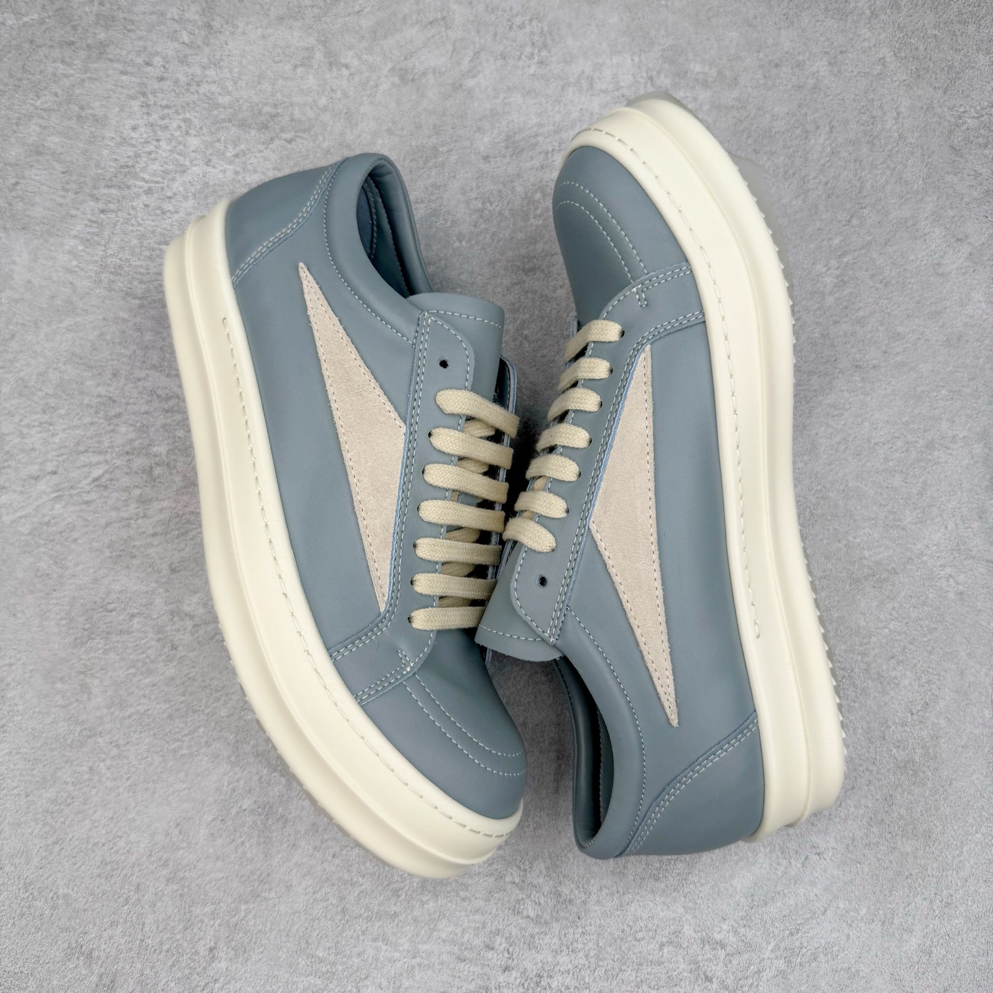 RICK OWENS DRKSHDW RO 圆头 低筒  板鞋 休闲鞋 波鞋 男鞋 女鞋 帆布 蓝色 皮质 RU02D6897LCOLVS-3611