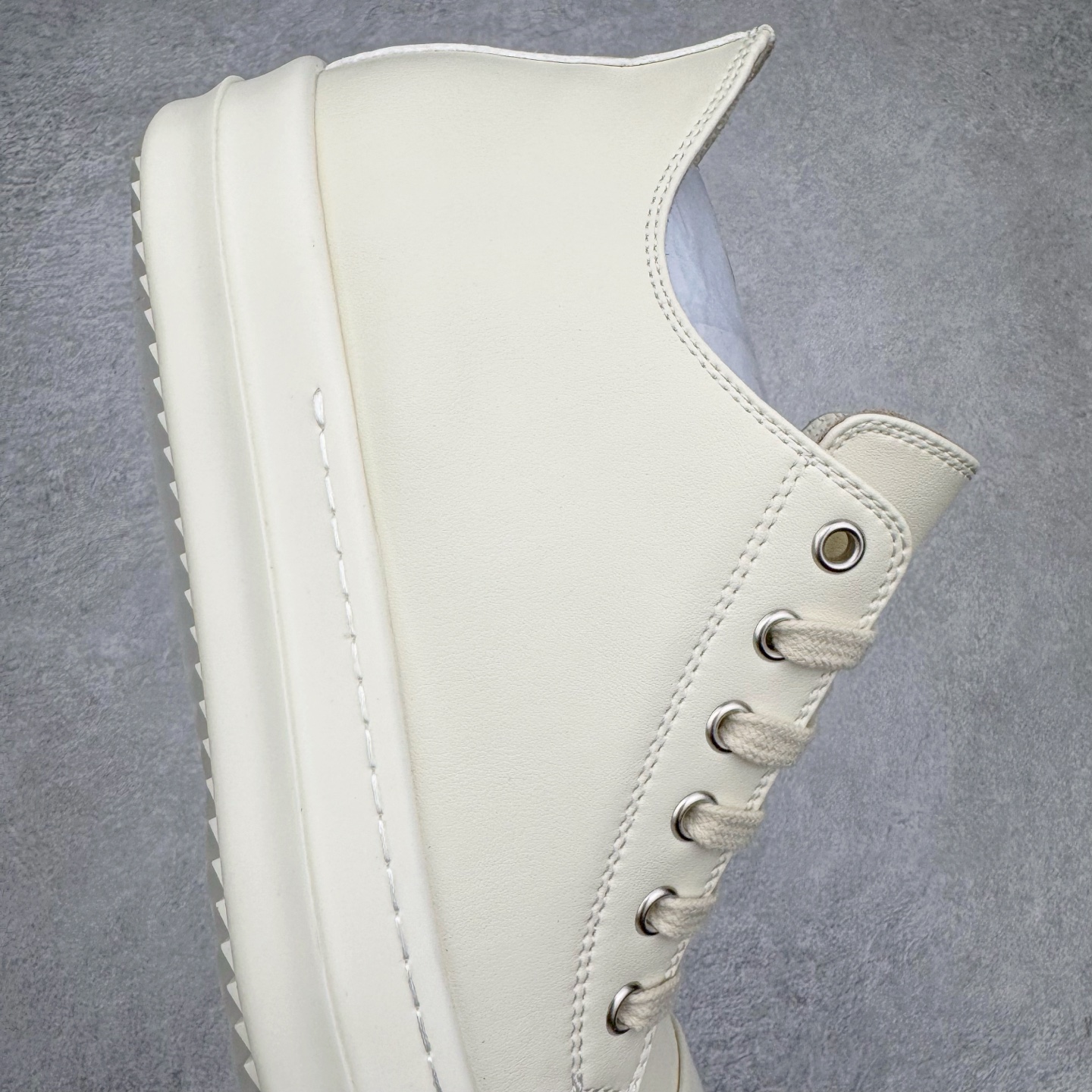 RICK OWENS DRKSHDW RO 圆头 低筒  板鞋 休闲鞋 波鞋 男鞋 女鞋 帆布 白色 皮质 RU01E5891LCO-1111