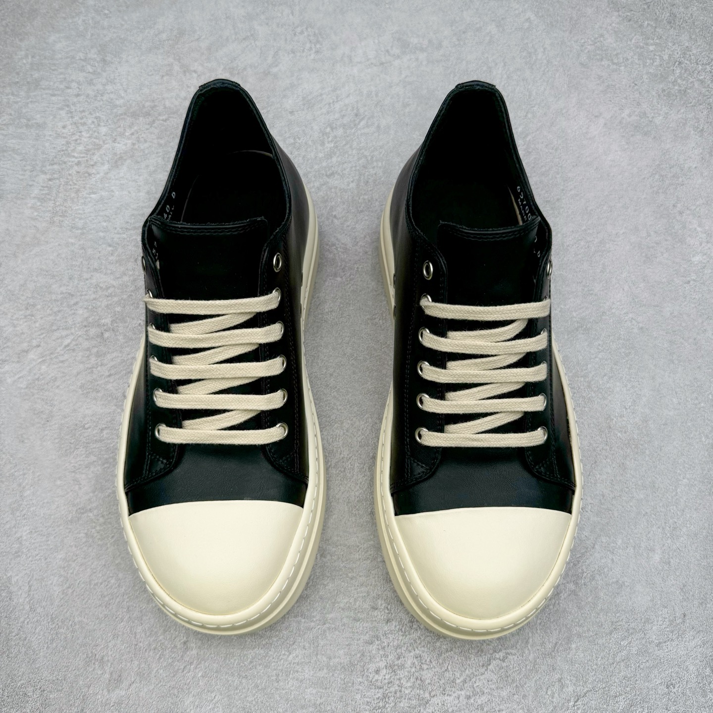 RICK OWENS DRKSHDW RO 圆头 低筒  板鞋 休闲鞋 波鞋 男鞋 女鞋 帆布 黑色 皮质厚底 RP01E7876LCO-911