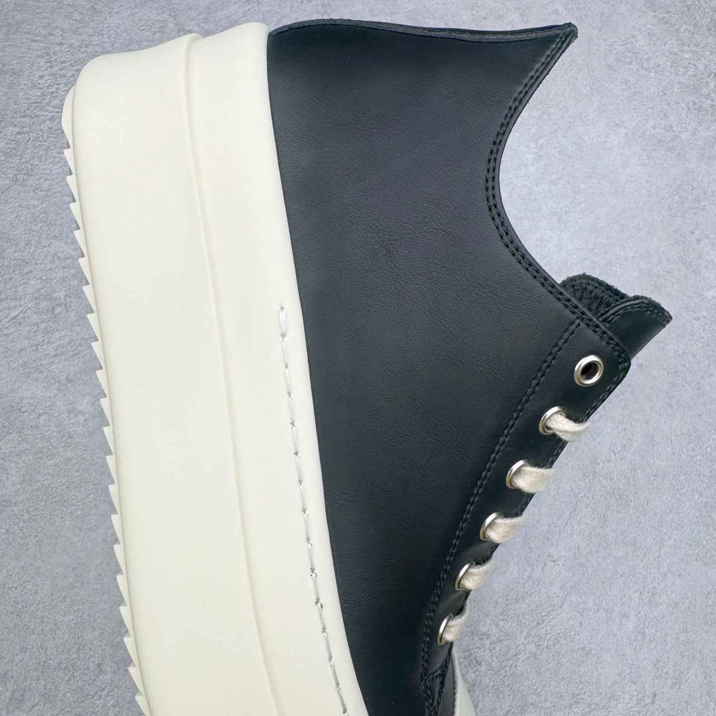 RICK OWENS DRKSHDW RO 圆头 低筒  板鞋 休闲鞋 波鞋 男鞋 女鞋 帆布 黑色 皮质厚底 RP01E7876LCO-911