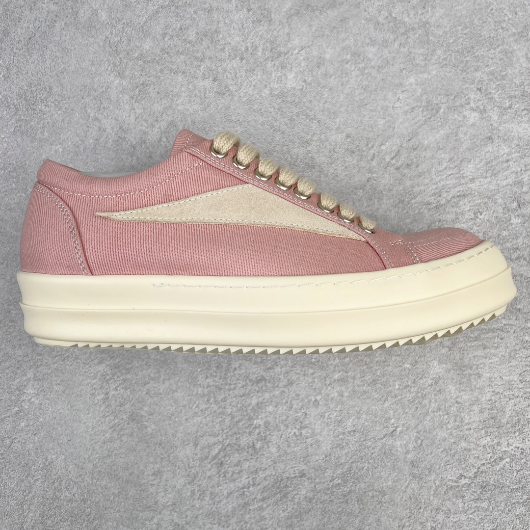 RICK OWENS DRKSHDW RO 圆头 低筒  板鞋 休闲鞋 波鞋 男鞋 女鞋 帆布 粉色 帆布 DU01C6803DQLVS-6381