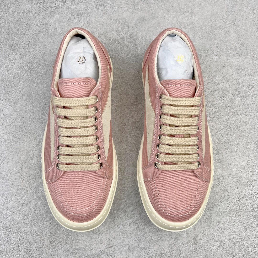 RICK OWENS DRKSHDW RO 圆头 低筒  板鞋 休闲鞋 波鞋 男鞋 女鞋 帆布 粉色 帆布 DU01C6803DQLVS-6381