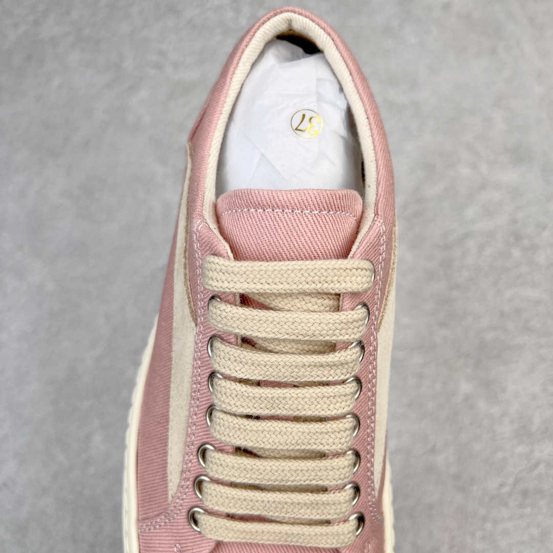 RICK OWENS DRKSHDW RO 圆头 低筒  板鞋 休闲鞋 波鞋 男鞋 女鞋 帆布 粉色 帆布 DU01C6803DQLVS-6381